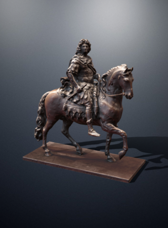 3D scan of the equestrian statue of Louis XIV, Antoine Coysevox, at the Musée des beaux-arts de Rennes